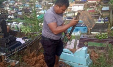 Melihat Lagi Pengabdian Bripka Joko, Polisi yang Sukarela Jadi Tukang Gali Kubur