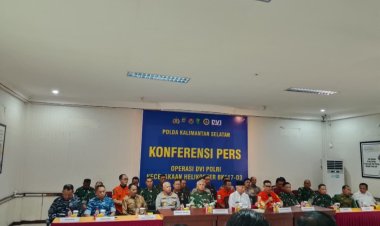 Polda Kalsel Gelar Konferensi Pers Operasi DVI Terkait Kecelakaan Helikopter BK 117-D3