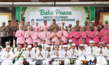 Tebar Kebaikan di Bulan Suci, Polres Banjarbaru Berbagi Takjil dan Santuni Anak Yatim