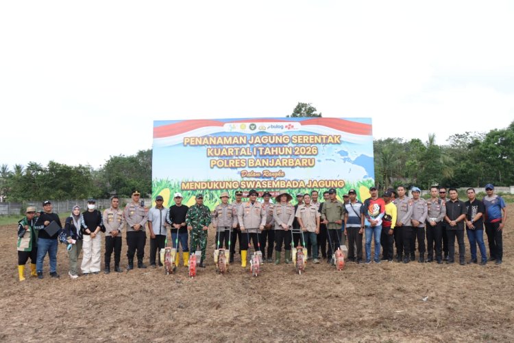 Polres Banjarbaru Sulap Lahan Tidur Jadi Lahan Jagung, Dukung Ketahanan Pangan Nasional